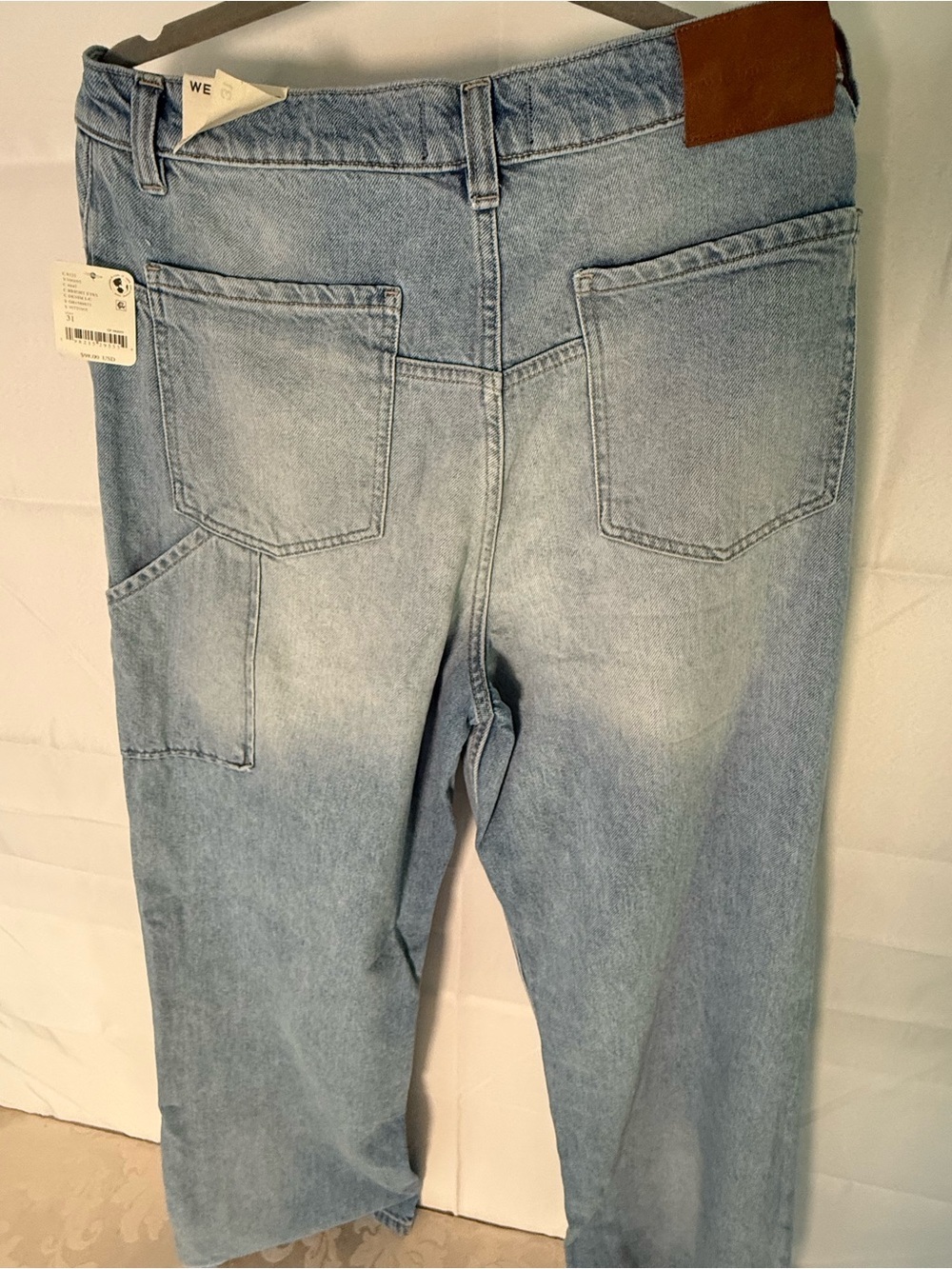 Free People We The Free Tinsley Baggy High Rise Jeans Bright Eyes 31 NWT 34 Long - Picture 4 of 14